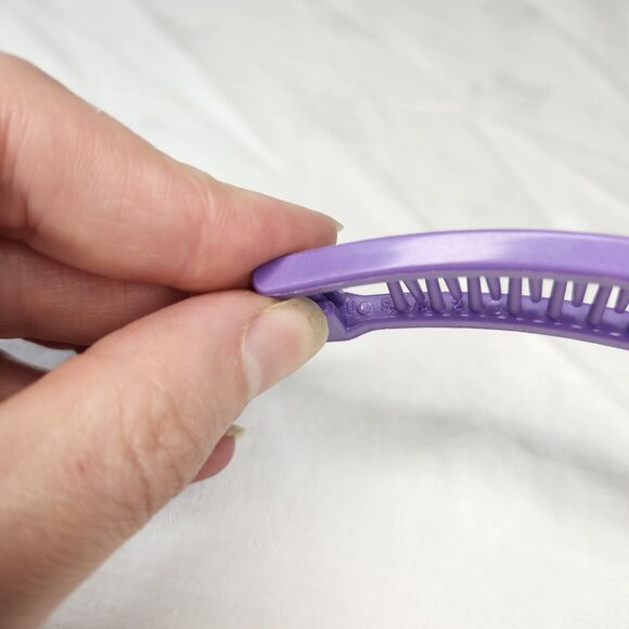 Vintage 80s Banana Clip Hair Accessory Colorful Claws 5" Purple Made in USA - Picture 4 of 6